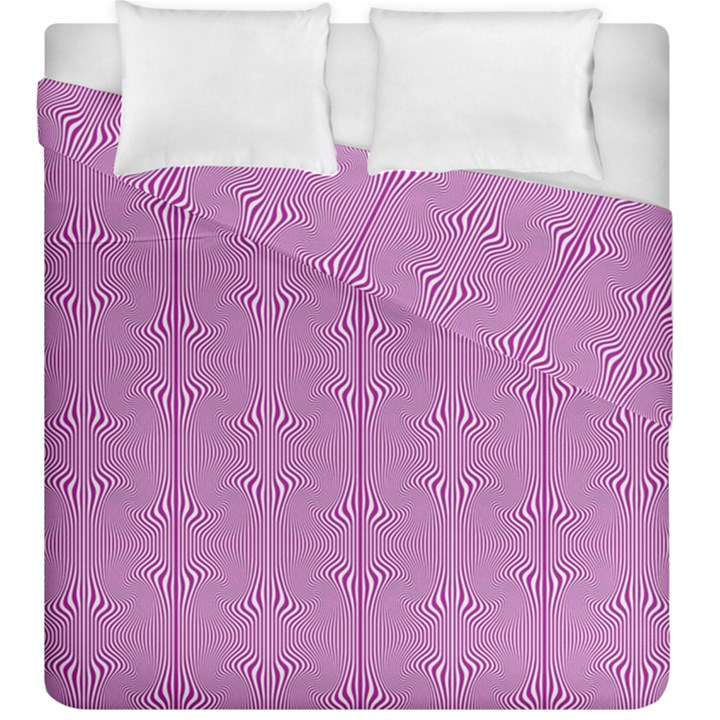 Mod Twist Stripes Pink And White Duvet Cover Double Side (King Size)