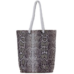 Snake Skin Full Print Rope Handle Tote (small) by LoolyElzayat