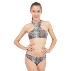 Snake Skin High Neck Bikini Set by LoolyElzayat