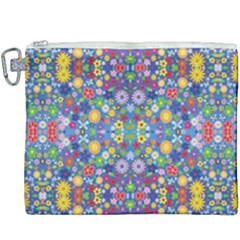 Colorful Flowers Canvas Cosmetic Bag (xxxl) by LoolyElzayat