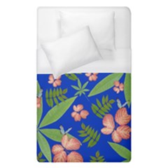 Leaves On Blue Duvet Cover (single Size) by LoolyElzayat