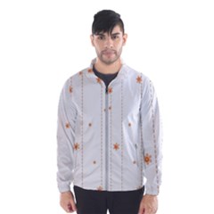 Background Salmon Pink White Motive Windbreaker (men) by Sapixe