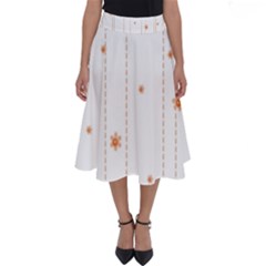 Background Salmon Pink White Motive Perfect Length Midi Skirt by Sapixe