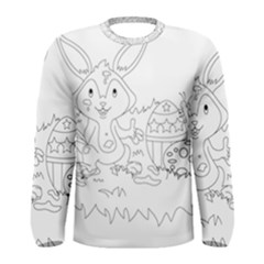 Coloring Picture Easter Easter Bunny Men s Long Sleeve Tee by Sapixe