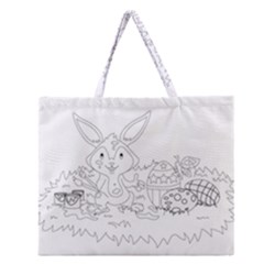 Coloring Picture Easter Easter Bunny Zipper Large Tote Bag by Sapixe