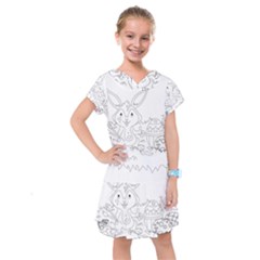 Coloring Picture Easter Easter Bunny Kids  Drop Waist Dress by Sapixe