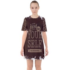 Encourage Motivation Tackle Things Sixties Short Sleeve Mini Dress by Sapixe