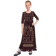 Encourage Motivation Tackle Things Kids  Quarter Sleeve Maxi Dress