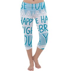 Motivation Positive Inspirational Capri Yoga Leggings by Sapixe