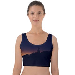 Nature Night Colorful Landscape Velvet Crop Top