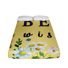 Best Wishes Yellow Flower Greeting Fitted Sheet (full/ Double Size) by Sapixe