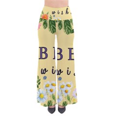 Best Wishes Yellow Flower Greeting So Vintage Palazzo Pants by Sapixe