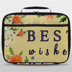 Best Wishes Yellow Flower Greeting Full Print Lunch Bag by Sapixe