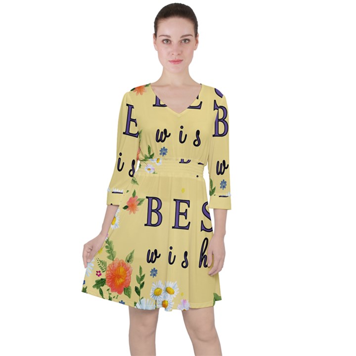 Best Wishes Yellow Flower Greeting Ruffle Dress