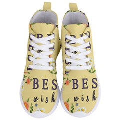 Best Wishes Yellow Flower Greeting Women s Lightweight High Top Sneakers