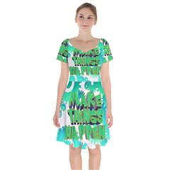 Gears Gear Interaction Act Do Short Sleeve Bardot Dress by Sapixe