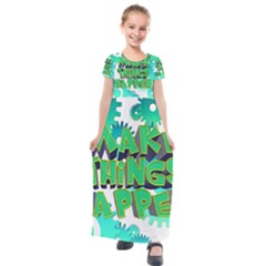 Gears Gear Interaction Act Do Kids  Short Sleeve Maxi Dress by Sapixe