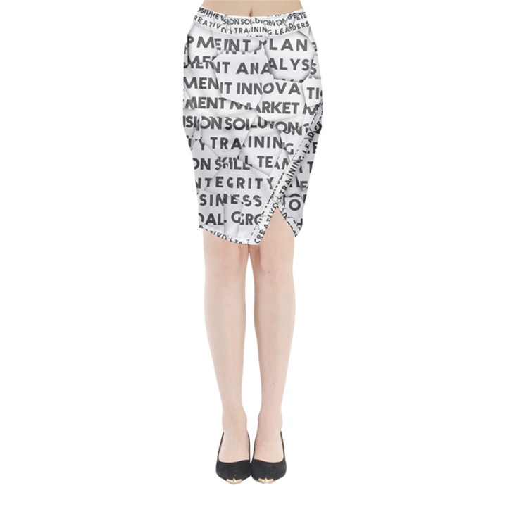 Success Business Professional Midi Wrap Pencil Skirt