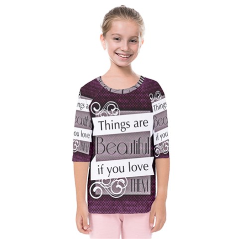 Beautiful Things Encourage Kids  Quarter Sleeve Raglan Tee by Sapixe