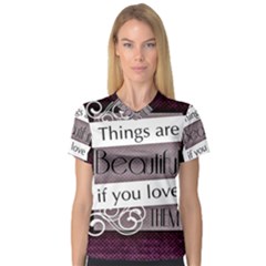 Beautiful Things Encourage V-neck Sport Mesh Tee