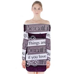 Beautiful Things Encourage Long Sleeve Off Shoulder Dress by Sapixe