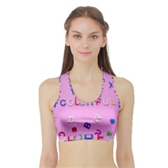 Pattern Desktop Sign Aerial Sports Bra With Border by Sapixe