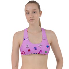 Pattern Desktop Sign Aerial Criss Cross Racerback Sports Bra by Sapixe