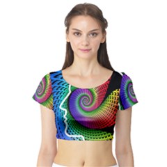 Head Spiral Self Confidence Short Sleeve Crop Top by Sapixe