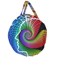 Head Spiral Self Confidence Giant Round Zipper Tote by Sapixe