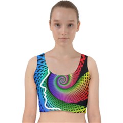 Head Spiral Self Confidence Velvet Racer Back Crop Top by Sapixe