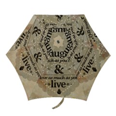 Motivational Calligraphy Grunge Mini Folding Umbrellas by Sapixe