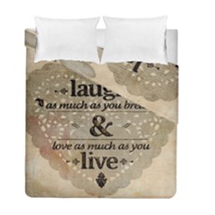 Motivational Calligraphy Grunge Duvet Cover Double Side (full/ Double Size) by Sapixe