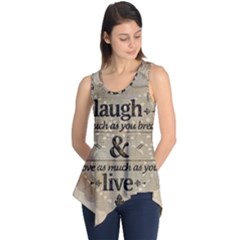 Motivational Calligraphy Grunge Sleeveless Tunic by Sapixe