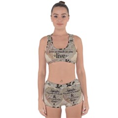 Motivational Calligraphy Grunge Racerback Boyleg Bikini Set by Sapixe