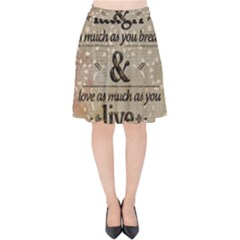 Motivational Calligraphy Grunge Velvet High Waist Skirt by Sapixe