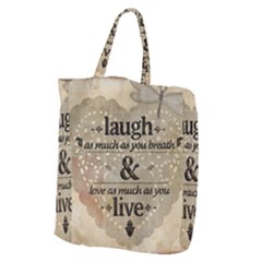 Motivational Calligraphy Grunge Giant Grocery Zipper Tote by Sapixe