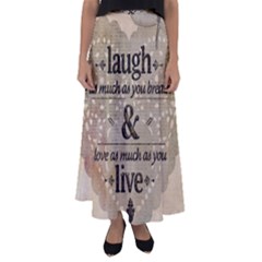 Motivational Calligraphy Grunge Flared Maxi Skirt by Sapixe