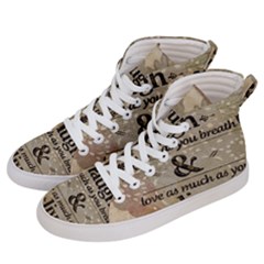 Motivational Calligraphy Grunge Women s Hi-top Skate Sneakers by Sapixe