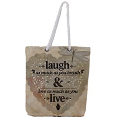 Motivational Calligraphy Grunge Full Print Rope Handle Tote (large) by Sapixe