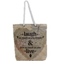 Motivational Calligraphy Grunge Full Print Rope Handle Tote (Large) View2