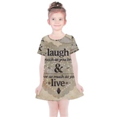 Motivational Calligraphy Grunge Kids  Simple Cotton Dress