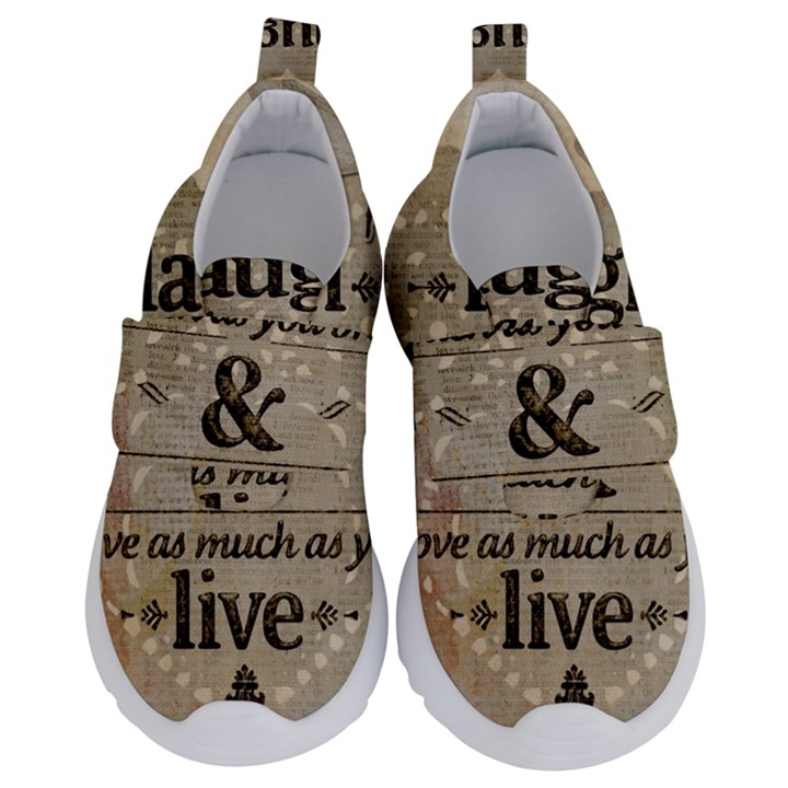 Motivational Calligraphy Grunge Velcro Strap Shoes