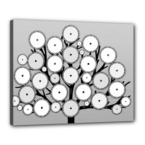 Gears Tree Structure Networks Canvas 20  x 16 