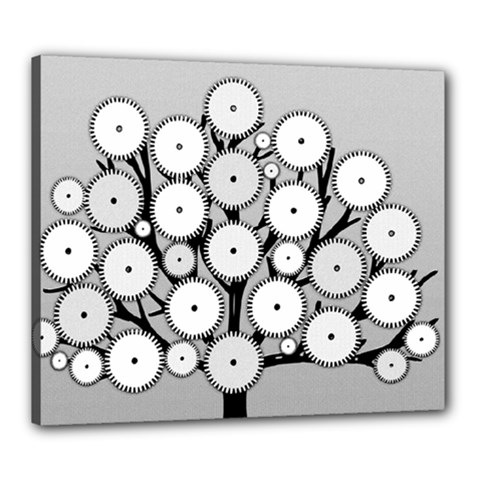 Gears Tree Structure Networks Canvas 24  x 20 