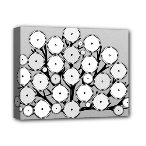 Gears Tree Structure Networks Deluxe Canvas 14  x 11 