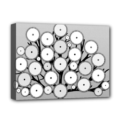 Gears Tree Structure Networks Deluxe Canvas 16  x 12  