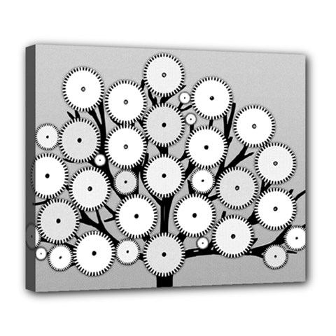 Gears Tree Structure Networks Deluxe Canvas 24  x 20  