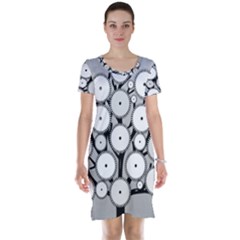 Gears Tree Structure Networks Short Sleeve Nightdress