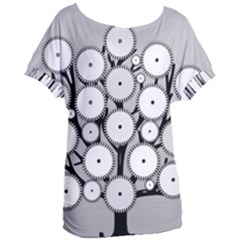 Gears Tree Structure Networks Women s Oversized Tee