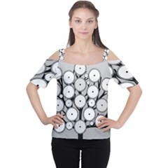 Gears Tree Structure Networks Cutout Shoulder Tee